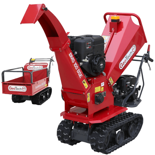 Broyeur autotracté sur brouette à chenilles GeoTech-Pro BMS155 BS - Moteur B&S XR2100 - 7/15 CV - Neuf