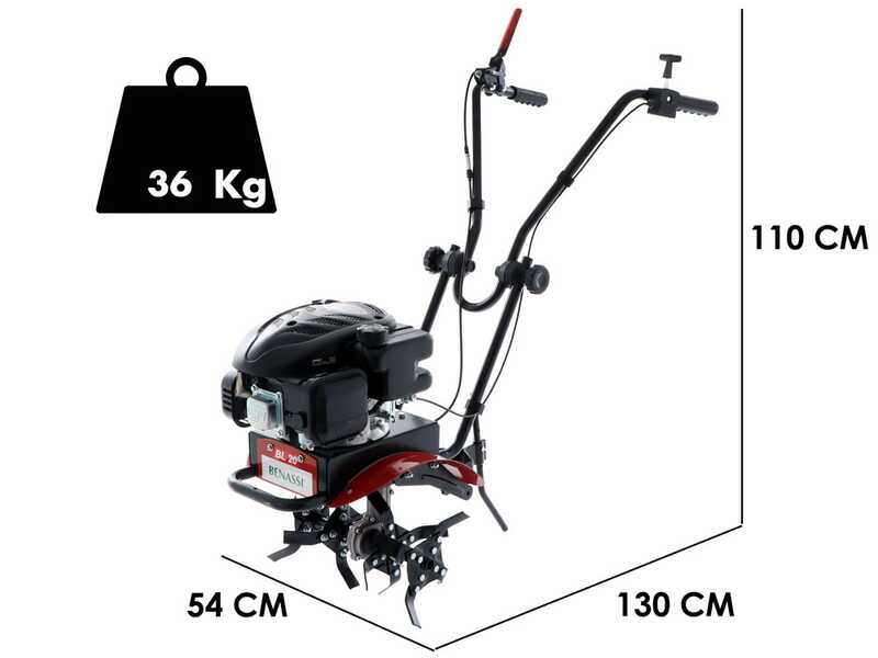 Benassi BL 20 – Motobineuse à essence 4,5 CV, moteur Loncin 139 cm³