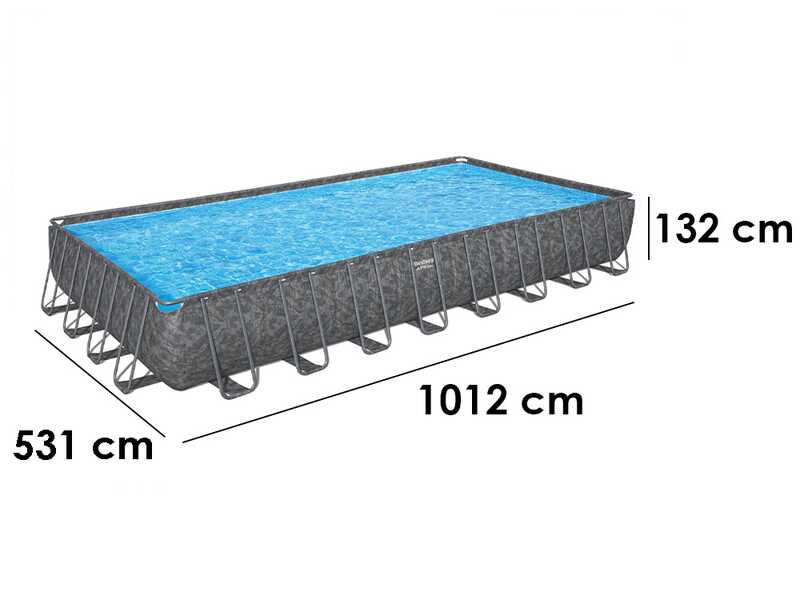 Piscine rectangulaire Bestway APX 365 561KJ 956x488x132 cm effet marbré