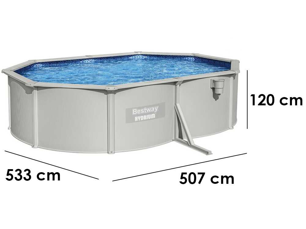 Piscine ovale Bestway Hydrium 56586 500x360x120 cm vue d'ensemble