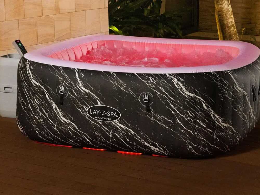 Bestway Lay-Z-Spa Hollywood AirJet 6001F carré - Ø180x66 cm - Spa gonflable pour 4-6 personnes