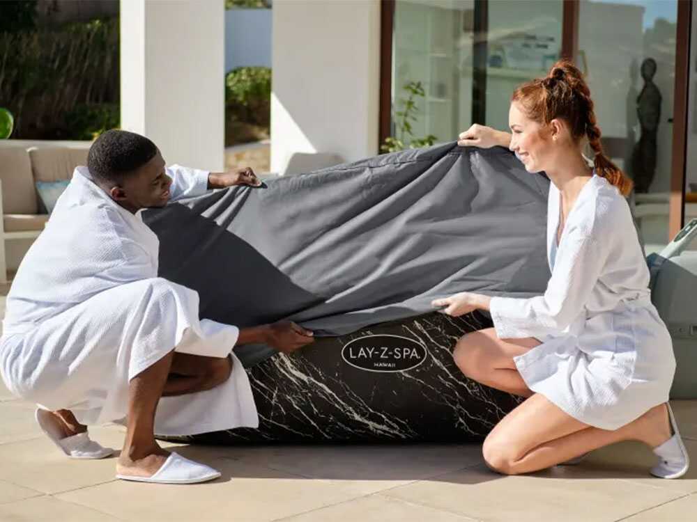 Bestway Lay-Z-Spa Hollywood AirJet 6001F carré - Ø180x66 cm - Spa gonflable pour 4-6 personnes