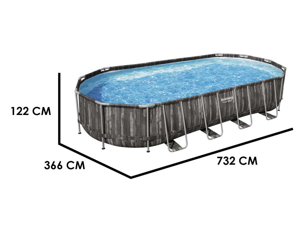 Piscine ovale Bestway Power Steel 561ES 732x366x122 cm grand format familial