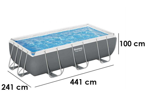 Piscine rectangulaire Bestway Power Steel 56441 404x201x100 cm vue d'ensemble