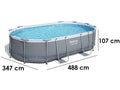 Bestway Power Steel 56448 - 488 x 305 x 107 cm - Piscine ovale