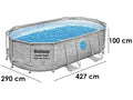Bestway Power Steel Swim Vista 56714 - 427 x 250 x 100 cm - Piscine ovale