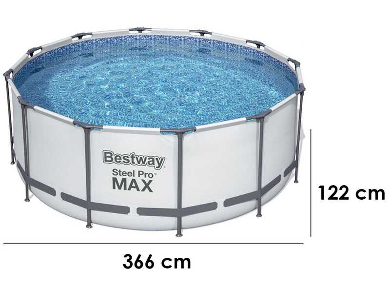 Piscine ronde Bestway Steel Pro Max 56420 diamètre 366 cm vue d'ensemble