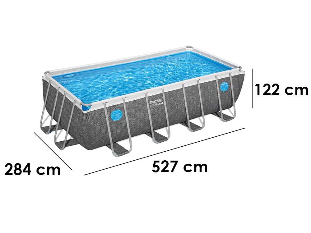 Bestway Steel Pro Max Splashview 561MB - 488x244x122 cm - Piscine hors-sol pour 5-6 personnes