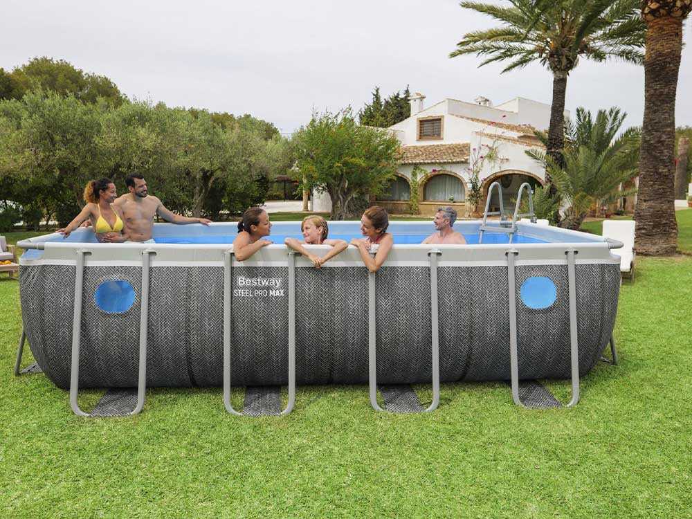Bestway Steel Pro Max Splashview 561MB - 488x244x122 cm - Piscine hors-sol pour 5-6 personnes