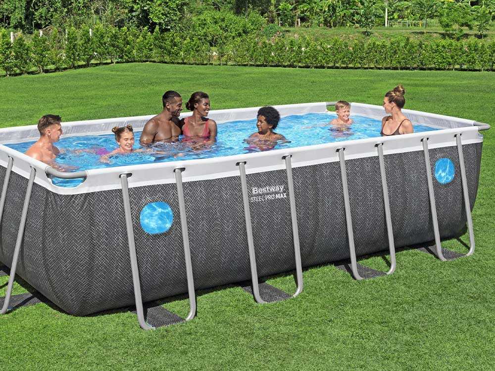 Bestway Steel Pro Max Splashview 561MB - 488x244x122 cm - Piscine hors-sol pour 5-6 personnes
