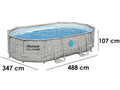 Piscine ovale Bestway Steel Pro Max Splashview 56946 avec hublots vue d'ensemble