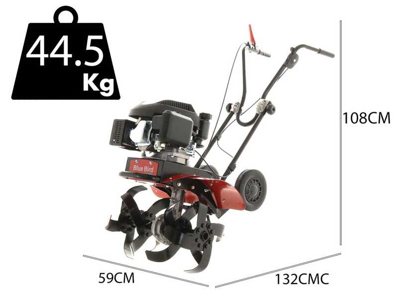 Blue Bird MZ 32640 – Motobineuse à essence 5,5 CV, moteur Loncin 159 cm³
