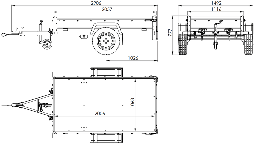 Remorque Grillagée Garden Trailer  750 kg