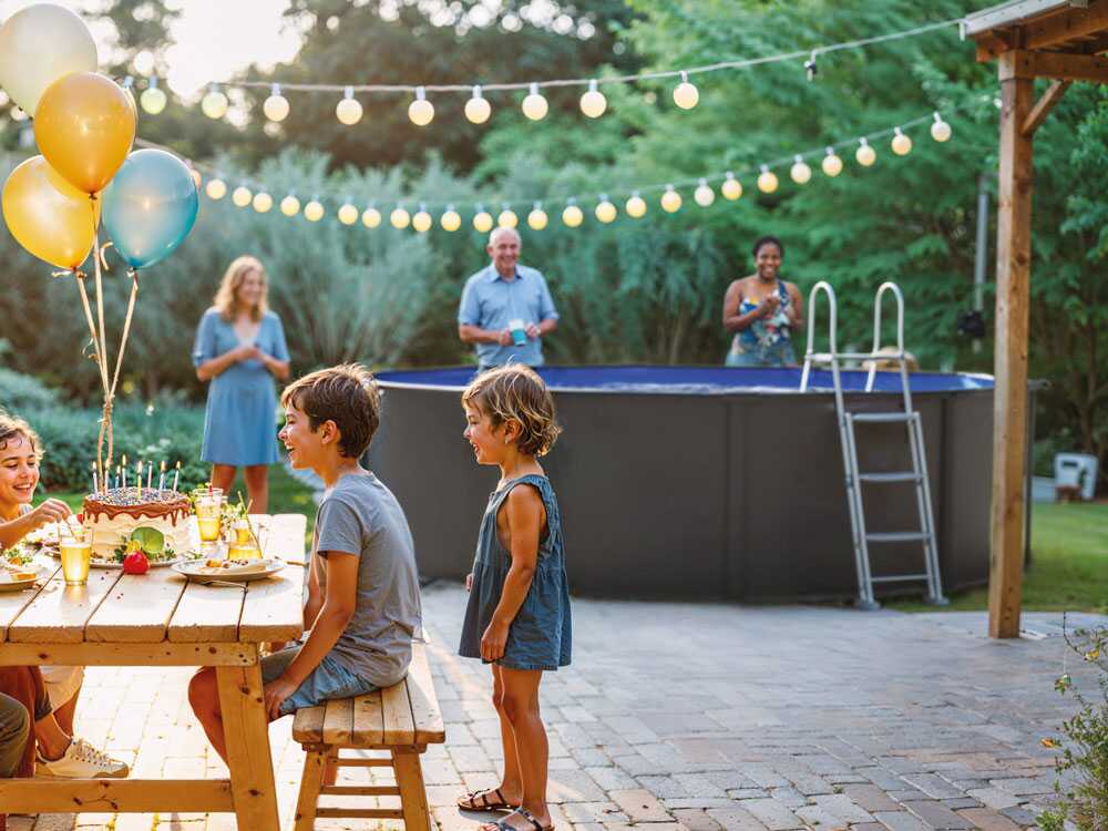 Gre Anthracite Ronde Ø300 x 120 cm - Piscine hors-sol en acier