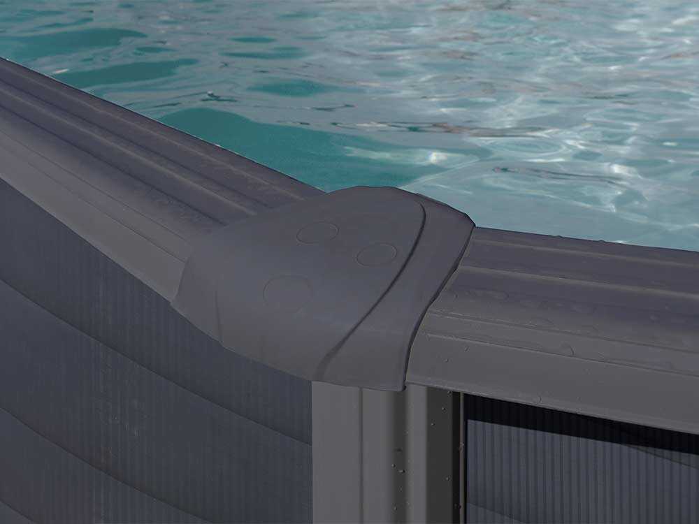 Gre Anthracite Ronde Ø300 x 120 cm - Piscine hors-sol en acier