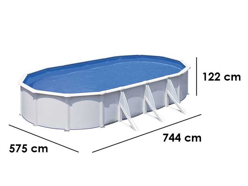 Piscine ovale Gre Fidji 730x375x120 cm vue d'ensemble